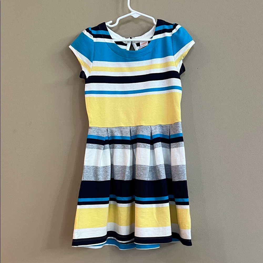 Gymboree Striped Blue and Yellow Cotton Dress New with Tags
